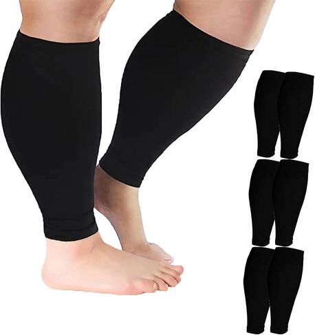 2/3/4/6 Pairs Plus Size Wide Calf Compression Leg Sleeves for Women& Men Knee High Leg Sleeves 20-30mHg 2XL-7XL in Kuwait