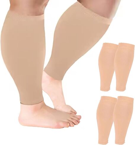2/3/4/6 Pairs Plus Size Wide Calf Compression Leg Sleeves for Women& Men Knee High Leg Sleeves 20-30mHg 2XL-7XL in Kuwait