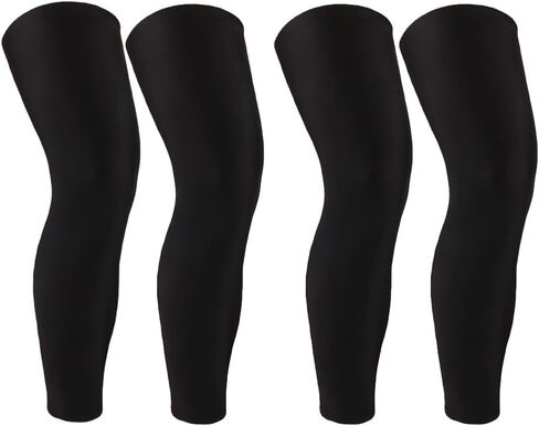 2 Pairs Full Leg Compression Sleeve, Anti-slip Calf Compression Sleeve Women Men, Long Leg Sleeves for Basketball Running in Saudi Arabia