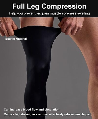 2 Pairs Full Leg Compression Sleeve, Anti-slip Calf Compression Sleeve Women Men, Long Leg Sleeves for Basketball Running in Saudi Arabia