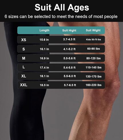 2 Pairs Full Leg Compression Sleeve, Anti-slip Calf Compression Sleeve Women Men, Long Leg Sleeves for Basketball Running in Saudi Arabia