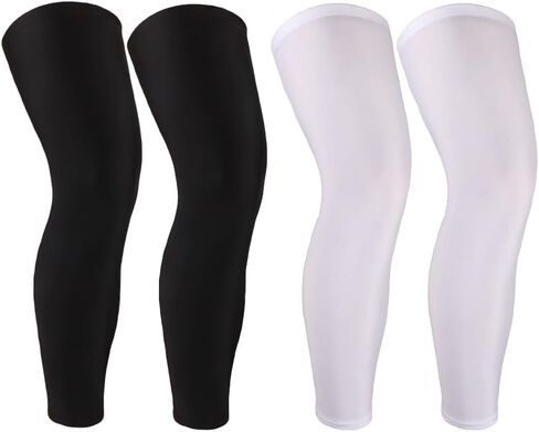 2 Pairs Full Leg Compression Sleeve, Anti-slip Calf Compression Sleeve Women Men, Long Leg Sleeves for Basketball Running in Saudi Arabia