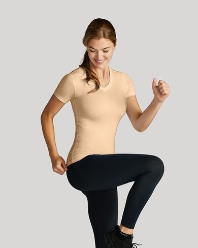 Tommie Copper Womens Infrared V Neck Short Sleeve Compression Shirt in Saudi Arabia