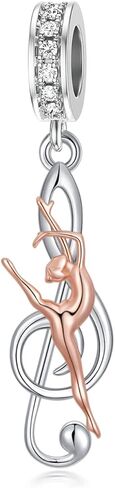 Music Note Charm 925 Sterling Silver Dance Charm Beads for Bracelet Ballerina Dancer Music Theme Jewelry Recital Competition Gifts for Women in Kuwait