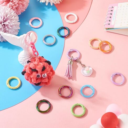 Craftdady 17 PCS Heart Spring Clasp Collulfulluulfulluull Shape Shape -chiech key key Rings Cute Love Love Spring Gate Rings Snap Hook Hook Snap Snap Hooks for Base Prest -keychain Making Healsings in Kuwait
