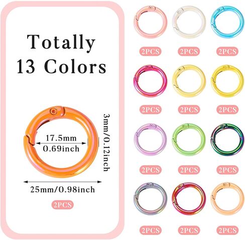 Craftdady 17 PCS Heart Spring Clasp Collulfulluulfulluull Shape Shape -chiech key key Rings Cute Love Love Spring Gate Rings Snap Hook Hook Snap Snap Hooks for Base Prest -keychain Making Healsings in Kuwait
