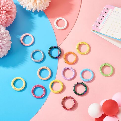 Craftdady 17 PCS Heart Spring Clasp Collulfulluulfulluull Shape Shape -chiech key key Rings Cute Love Love Spring Gate Rings Snap Hook Hook Snap Snap Hooks for Base Prest -keychain Making Healsings in Kuwait