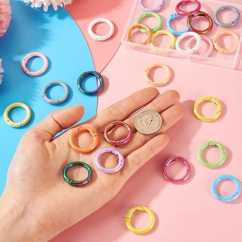 Craftdady 17 PCS Heart Spring Clasp Collulfulluulfulluull Shape Shape -chiech key key Rings Cute Love Love Spring Gate Rings Snap Hook Hook Snap Snap Hooks for Base Prest -keychain Making Healsings in Kuwait