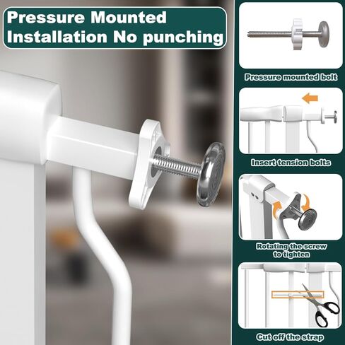 Tsayawa 59 "بوابة قطة طويلة طويلة للمداخل ، 29.6-53.1 بوصة زهرية إضافية للقطط للقطط المشي من خلال ، والضغط شبابي على بوابات الكلاب الطويلة الداخلية للأطفال ، بوابة أمان القطط للسلالم الممرات in Kuwait