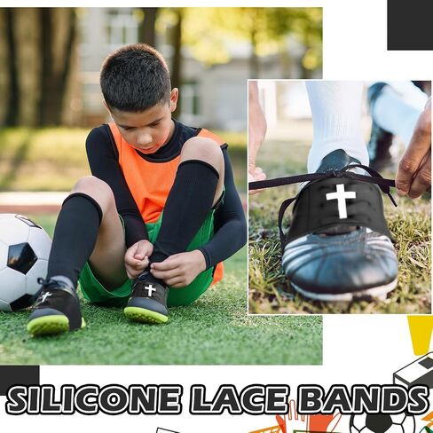 Soccer Cleat Lace Cover Youth Christian Cross Silicone Lace Bands Cover for Sports Shoes,Baseball Football in Saudi Arabia