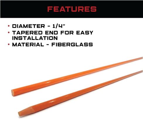 The ROP Shop Pack of 200 Snow Poles 48 inches Long, 1/4 inch, Orange, Fiberglass, Flexible in Saudi Arabia