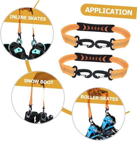 BESPORTBLE 2pcs Portable Roller Skate Leash Ski Boots Carrier Strap Design for Roller Skating Sports Convenient One-Handed Use in Saudi Arabia