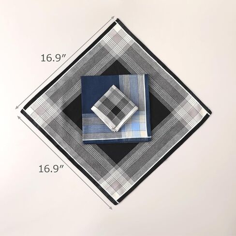 HOULIFE Handkerchiefs for Men, Soft Cotton Mens Hankies with Plaid Pattern Classic Men's Handkerchief in Assorted Color in Saudi Arabia