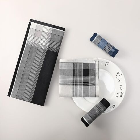 HOULIFE Handkerchiefs for Men, Soft Cotton Mens Hankies with Plaid Pattern Classic Men's Handkerchief in Assorted Color in Saudi Arabia