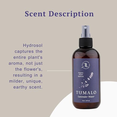 Hydrosol - Pure Organic Lavender Floral Water Hydrosol, Facial Toner, Aromatherapy, Skincare Set, Body Mist, Room & Linen Spray - Made in USA - 1 Gallon in Kuwait