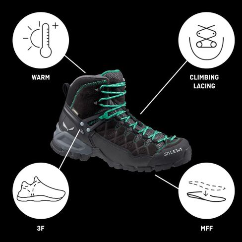 Salewa Men's MS ALP Trainer MID GTX Trekking & Hiking Boots, Black, 12.5 in Saudi Arabia