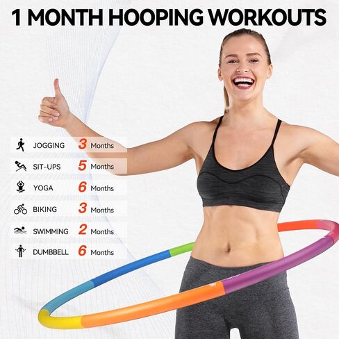 تمرين مرجحة طوق للبالغين ، 2.2 رطل و 2.8 رطل قابلة للتعديل اللياقة البدنية ، 8 أقسام قابلة للفصل مع حبل القفز وحقيبة التخزين ، تمرين الصالة الرياضية المنزلية in Kuwait