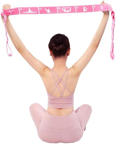 Multi-Functional Slimming Resistance Bands Yoga Straps Elastic Stretching Band 10/12 Loops for Pilates, Latin Training, Dance, Gymnastics, Fitness, Ballet and Physical Therapy in Saudi Arabia