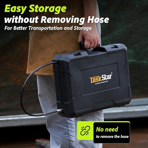 Grease Gun, 2-in-1 Easy-to-Use Battery Grease Gun Kit with 2 * 4000mAh Batteries, Efficient Cordless Grease Gun with 90 Degree Coupler Adapter, Electric Grease Gun with LED Light, Gray in Kuwait