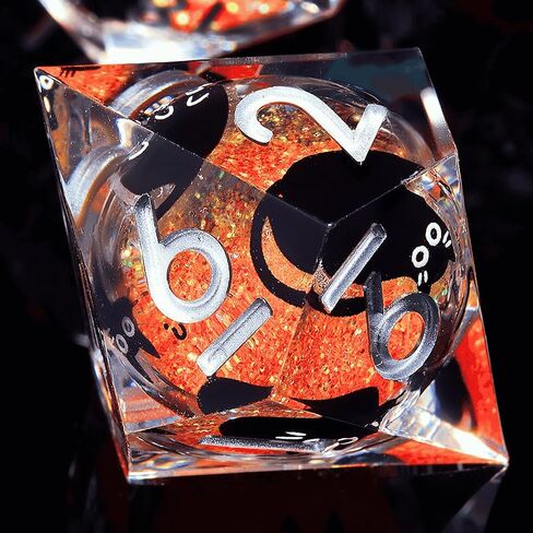 Sharp Edge Black Cat Dice: 7-Piece Polyhedral Set - Cool Cute Cat Style Art (Red and Black) in Kuwait