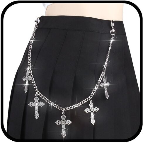 Urieo Punk Sun Jeans Bants Chain Moon Pendant Gold Wallet Chains Star Goth Metal Hip Hop Chain for Women in Saudi Arabia