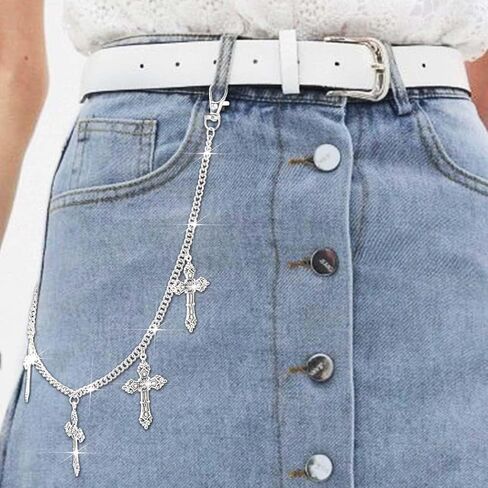 Urieo Punk Sun Jeans Bants Chain Moon Pendant Gold Wallet Chains Star Goth Metal Hip Hop Chain for Women in Saudi Arabia