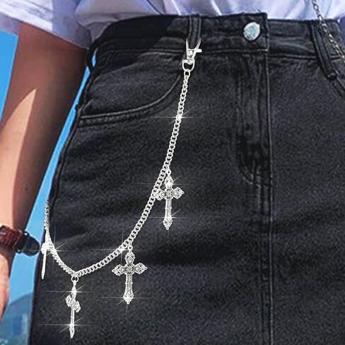 Urieo Punk Sun Jeans Bants Chain Moon Pendant Gold Wallet Chains Star Goth Metal Hip Hop Chain for Women in Saudi Arabia