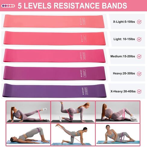 Pilates Ball Resistance Bands Grip Socks Barre Sets, Loop Exercise Bands 5 Levels, Small Yoga Ball 9 Inch, Non Slip Socks Workout Kit at Home in Kuwait