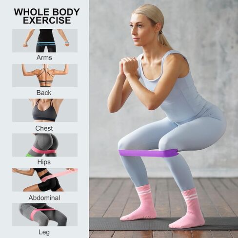 Pilates Ball Resistance Bands Grip Socks Barre Sets, Loop Exercise Bands 5 Levels, Small Yoga Ball 9 Inch, Non Slip Socks Workout Kit at Home in Kuwait