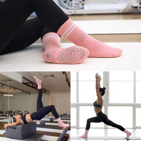 Pilates Ball Resistance Bands Grip Socks Barre Sets, Loop Exercise Bands 5 Levels, Small Yoga Ball 9 Inch, Non Slip Socks Workout Kit at Home in Kuwait