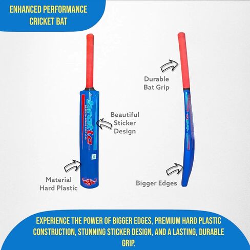 Cricket Plastic Set Kit - Blue Beach & Backyard Cricket Set Includes Bat, Ball & Carry Bag in Saudi Arabia