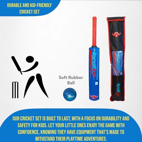 Cricket Plastic Set Kit - Blue Beach & Backyard Cricket Set Includes Bat, Ball & Carry Bag in Saudi Arabia