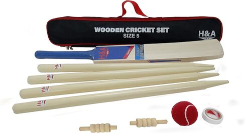 H & A Sports Kids Wooden Cricket Set 3 و 5 in Kuwait