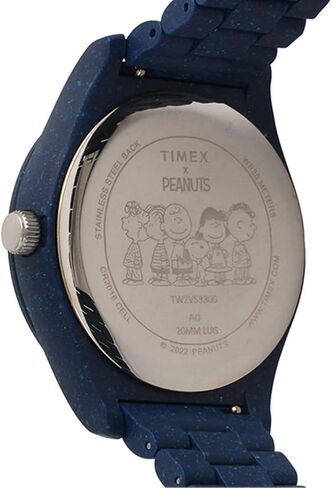 Timex Men's Waterbury Ocean x Peanuts 41mm Watch - Blue Bracelet Blue Dial Blue Case in Kuwait