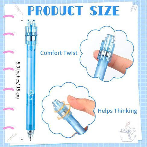 Crtiin 6 Pcs Fidget Spinning Gel Pens Stress Relief 0.5mm Black Ink Fine Point Quick Dry Smooth Writing Ballpoint Anxiety Pen for Journaling Office School Supplies in Kuwait