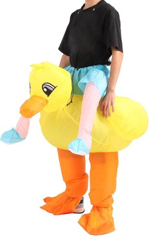 flexman Inflatable Yellow Duck Costume, Breathable Innovative Cartoon Ride On Duck Costume for Outdoors, Corporate Celebrations, Annual Meetings in Saudi Arabia