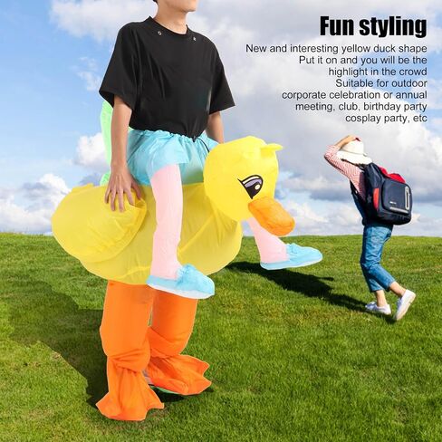 flexman Inflatable Yellow Duck Costume, Breathable Innovative Cartoon Ride On Duck Costume for Outdoors, Corporate Celebrations, Annual Meetings in Saudi Arabia