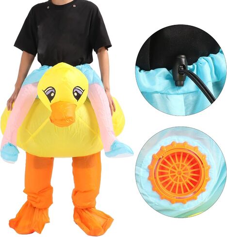 flexman Inflatable Yellow Duck Costume, Breathable Innovative Cartoon Ride On Duck Costume for Outdoors, Corporate Celebrations, Annual Meetings in Saudi Arabia