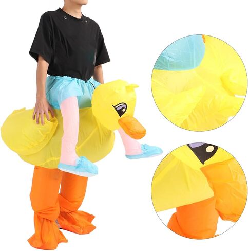flexman Inflatable Yellow Duck Costume, Breathable Innovative Cartoon Ride On Duck Costume for Outdoors, Corporate Celebrations, Annual Meetings in Saudi Arabia