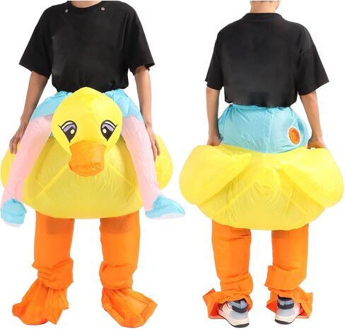 flexman Inflatable Yellow Duck Costume, Breathable Innovative Cartoon Ride On Duck Costume for Outdoors, Corporate Celebrations, Annual Meetings in Saudi Arabia