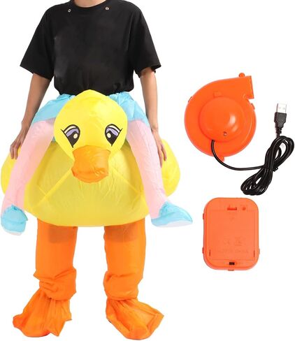 flexman Inflatable Yellow Duck Costume, Breathable Innovative Cartoon Ride On Duck Costume for Outdoors, Corporate Celebrations, Annual Meetings in Saudi Arabia