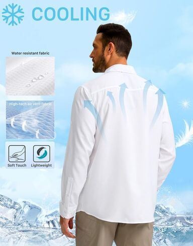 G Gradual Men's Sun Protection Fishing Shirt with Zipper Pockets Long Sleeve UPF 50+ UV Cooling Shirts for Men Hiking Travel(Navy,3XL) in Saudi Arabia