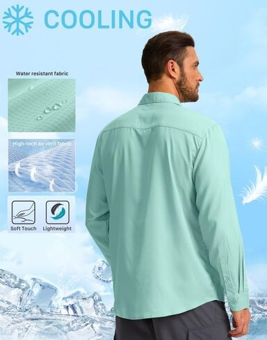 G Gradual Men's Sun Protection Fishing Shirt with Zipper Pockets Long Sleeve UPF 50+ UV Cooling Shirts for Men Hiking Travel(Navy,3XL) in Saudi Arabia