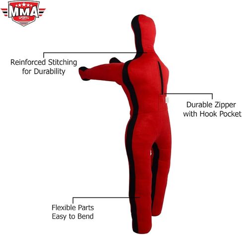 Kids Grappling Standing Dummy - Unfilled – Wrestling, Jiu-Jitsu, MMA Training Dummy with Moveable Arms and Legs – Durable Polyester Fabric in Kuwait