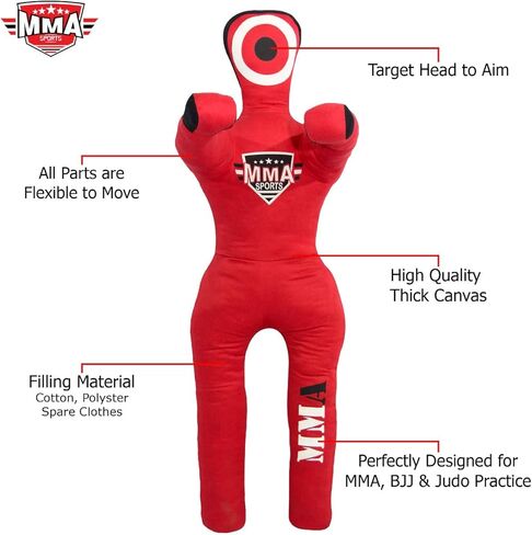 Kids Grappling Standing Dummy - Unfilled – Wrestling, Jiu-Jitsu, MMA Training Dummy with Moveable Arms and Legs – Durable Polyester Fabric in Kuwait