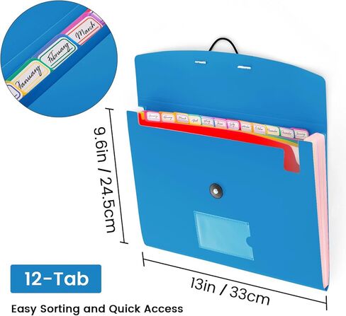 3 Pack 7 Pocket Accordian File ، مجلد الملفات المتوسع مع الملصقات ، مجلد ملفات قابلة للتوسيع من البلاستيك لأوراق الحروف A4 in Kuwait