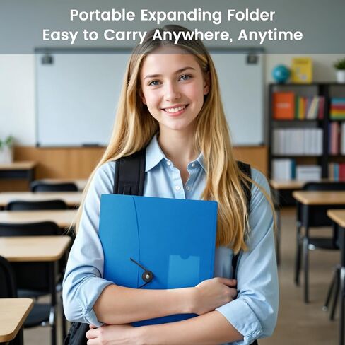 3 Pack 7 Pocket Accordian File ، مجلد الملفات المتوسع مع الملصقات ، مجلد ملفات قابلة للتوسيع من البلاستيك لأوراق الحروف A4 in Kuwait