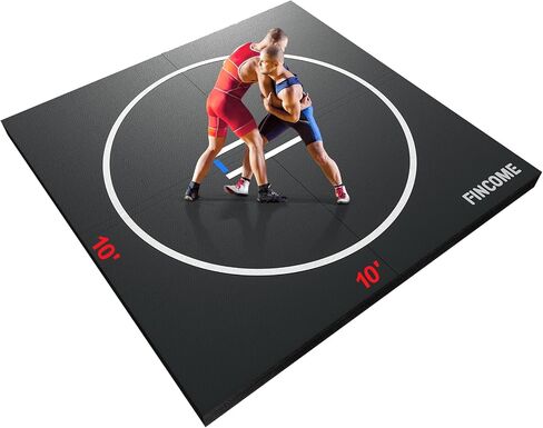 10' x 10' Wrestling Mat for Home Black Jiu Jitsu Wrestling Mats Durable Judo Mats for BJJ MMA Training Roll-Up Design Wrestling Mat for Grappling Martial Art Boxing Judo in Saudi Arabia