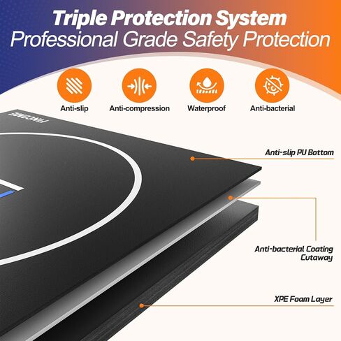 10' x 10' Wrestling Mat for Home Black Jiu Jitsu Wrestling Mats Durable Judo Mats for BJJ MMA Training Roll-Up Design Wrestling Mat for Grappling Martial Art Boxing Judo in Saudi Arabia