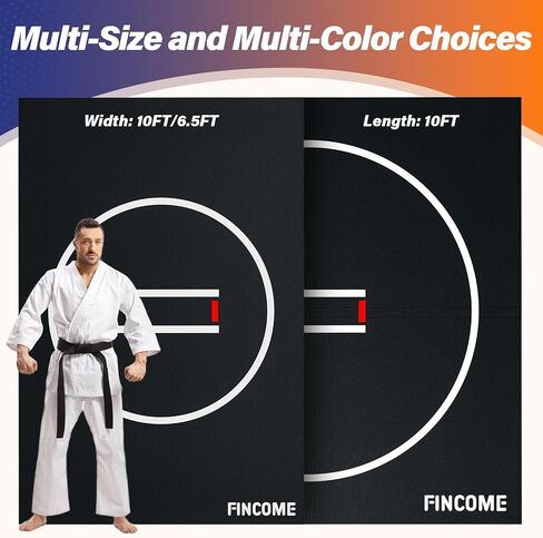 10' x 10' Wrestling Mat for Home Black Jiu Jitsu Wrestling Mats Durable Judo Mats for BJJ MMA Training Roll-Up Design Wrestling Mat for Grappling Martial Art Boxing Judo in Saudi Arabia